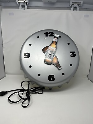 #ad electric tested coors light bottle cap clock with beer bottle hands. RARE HTF $59.79