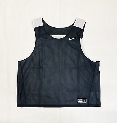#ad Nike Stock Club Reversible Lacrosse Pinnie Men#x27;s Large Black White Jersey FD0705 $6.05