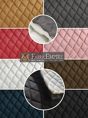 #ad Micro Fiber Passion Suede Fabric Diamond 2quot; x 3quot; Quilted Foam Backing Upholstery $19.50