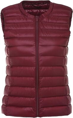 #ad Women#x27;s Winter Ultralight Collarless Outdoor Puffer Down Short Vest $17.99