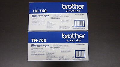#ad 2PK Genuine Brother TN 760 Black Toner HL 2370DW MFC L2750DW NEW Sealed Box $98.99