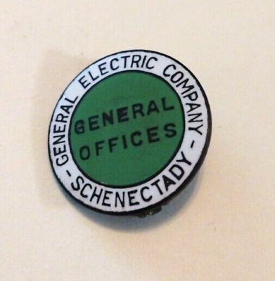 #ad GE General Electric General Offices Employee Badge Pin Schenectady NY $34.99