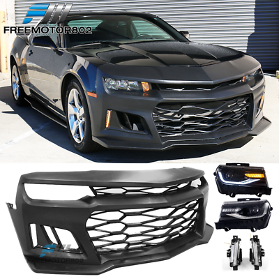 #ad Fits 14 15 Chevy Camaro ZL1 Style Front Bumper with DRL Fog Lights amp; Headlamps $1189.99