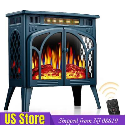 #ad 26.5#x27;#x27; Darkgreen Electric Fireplace Stove Heater with 3D Flamefrom NJ 08810 $139.99