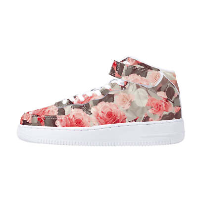 #ad #ad Rose Pattern Shoes Airforce Style Roses Shoe High Top Unisex Sneaker $50.39