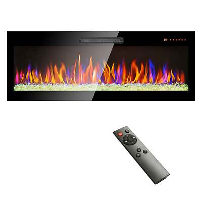 #ad 50quot; Ultra Thin Wall Mount Electric Fireplace Heater W Remote Control LED Flame $229.31