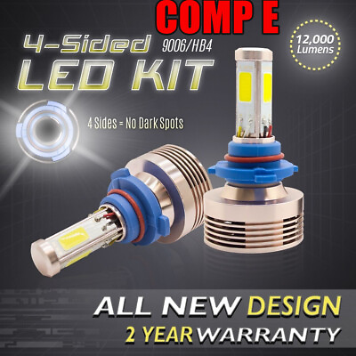 #ad 120W 12000LM LED 360 4 Sided Conversion Kit 6000K Headlight Bulbs 9006 HB4 A $29.79