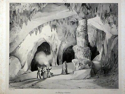 #ad Lithographie 1829 Grotte d#x27;Osselle Voyages Pittoresques Taylor FRANCHE COMTÉ EUR 65.00