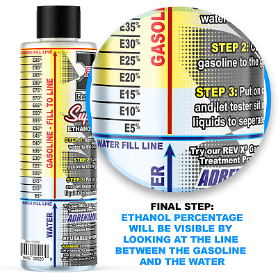 #ad REV X E85 Super Tester Ethanol Test Bottle Tests E0% E100% Easy to Use Kit $12.95