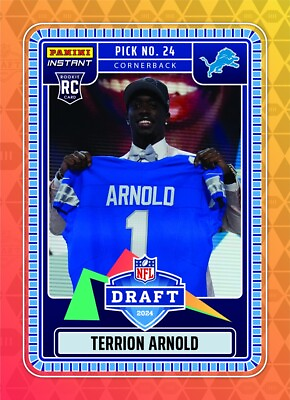 #ad 2024 NFL Panini Instant NFL DRAFT NIGHT #7 TERRION ARNOLD LIONS ROOKIE PRESALE $5.99