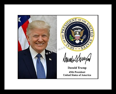 #ad Donald Trump signed 8x10 Official Portrait Print Autographed Presidential Seal $11.99