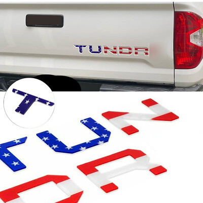 #ad US Flag Tailgate Insert Letters 3D Raised Badge Rear Emblem For TUNDRA 2014 2020 $14.99