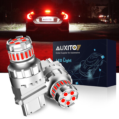 #ad AUXITO 3157 Red LED Strobe Flashing Blinking Brake Tail Light Parking Bulbs 3156 $13.59