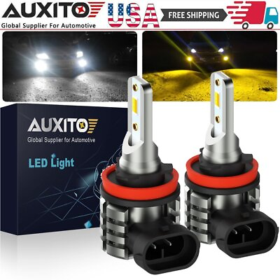 #ad 2X H8 H11 Dual Color Switchback White Amber LED CSP Fog Light Bulbs 30W 4000LM $23.99