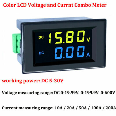 #ad DC 0 600V 10A 20A 50A 100A LCD Digital Voltage Amp Panel Meter Voltmeter Ammeter $14.84