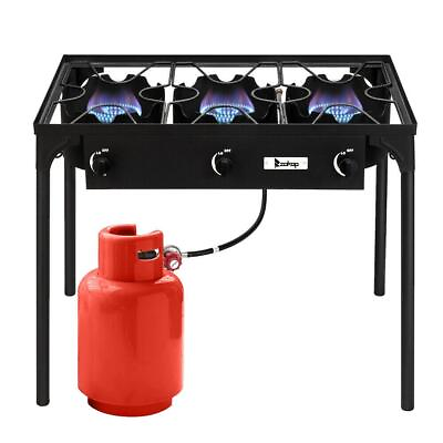 #ad 225000 BTU Propane Stove 3 Burner Gas Outdoor Portable Camping Party BBQ Grill $78.98