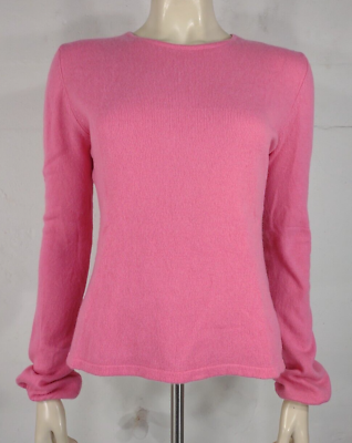 #ad Isaac Mizrahi pink 100% Cashmere Crew Neck pullover sweater ladies Medium $39.99