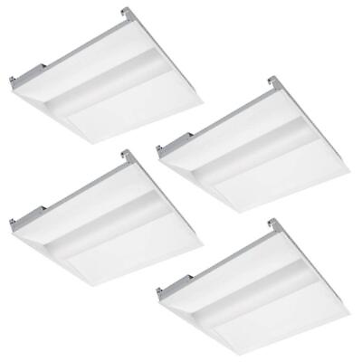 #ad RUN BISON Troffer Light 2#x27;x2#x27; 100W Equivalent White Dimmable Adjustable 4 Pack $179.44