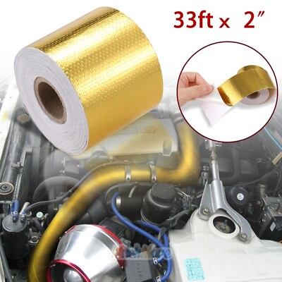 #ad 2quot;x33#x27; Roll Self Adhesive Reflective Gold High Temperature Heat Shield Wrap Tape $9.38