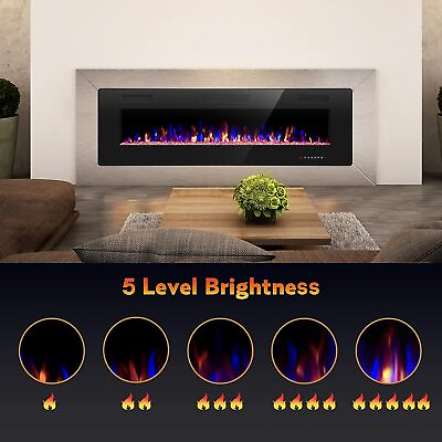 #ad 42 inch Recessed and Wall Mounted Electric Fireplace Ultra Thin and Low Noise $199.98
