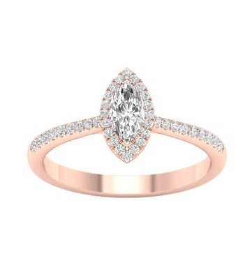 #ad Colorless White Marquise Shape Moissanite With Solid 10K Rose Gold Women#x27;s Ring $499.00