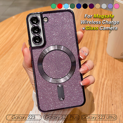 Case For Samsung Galaxy S24 Ultra S23 S22Plus S21 MagSafe Magnetic Plating Bling $3.75