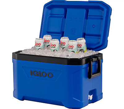 #ad Igloo Latitude 52 Quart Cooler Ice Chest Ice Box Beverage Cooler Camping Blue $37.99