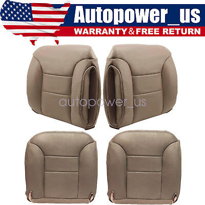 #ad Fits 1995 1999 Chevy Tahoe Front Bottom Top Replacement Leather Seat Cover Tan $30.99