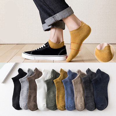 #ad Cotton Socks Men Women Breathable Ankle Socks Solid Short Boat Sock Summer $1.89