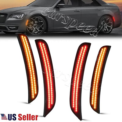 #ad Smoked LED Front Rear Side Marker Light Set For 2015 2023 Chrysler 300 300C 300S $28.00