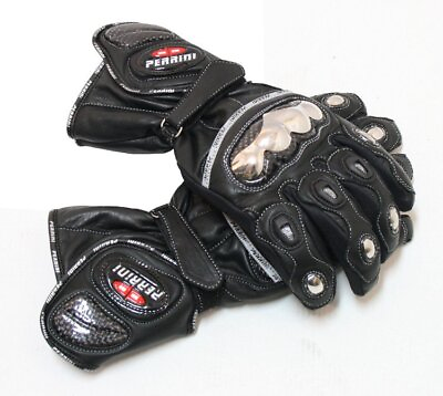 #ad Perrini Full Metal Motorcycle Leather Racing Gloves $34.99