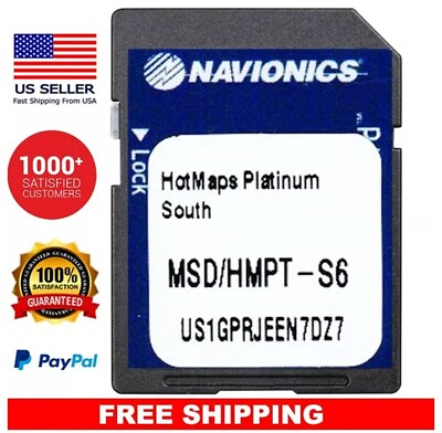 #ad Navionics HotMaps Platinum South MSD HMPT S6 Multi Dimensional Lake Maps SD Card $47.00