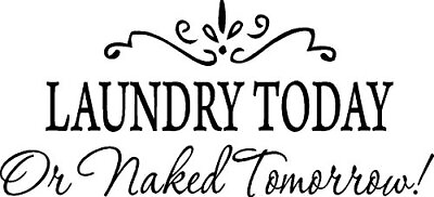 #ad Laundry Today or Naked Tomorrow Removable Wall Stickers Home Decals Decor Quo... $18.76