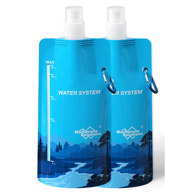 #ad 23oz Collapsible Water Pouch for Filter StrawWater BagFoldable Water Bottle x2 $7.99