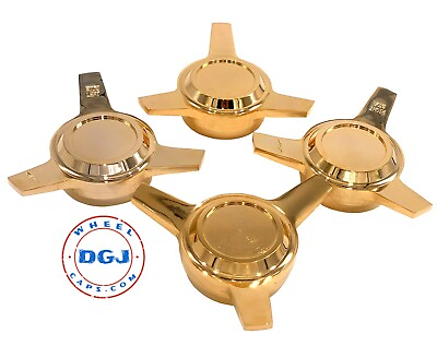 #ad 3 Bar Cut Straight Gold Knock Off Spinner Caps for Lowrider Wire Wheels $339.99