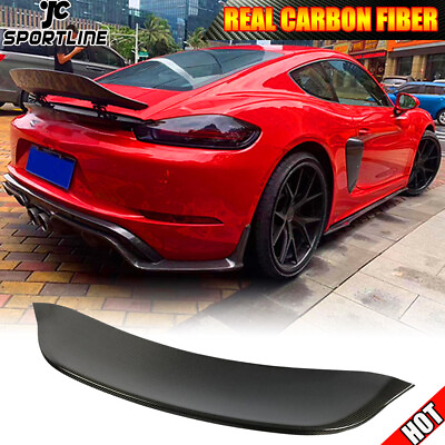 #ad REAL CARBON Rear Trunk Spoiler Duck Tail Wing Fit For Porsche 718 Boxster 16 20 $298.30
