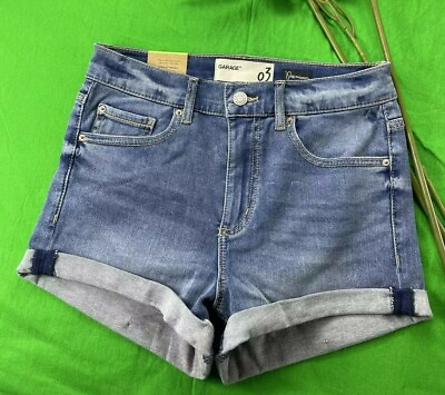 #ad Garage Premium Women’s High Rise Soft Denim Blue Jeans Shorts Size 3 $11.99