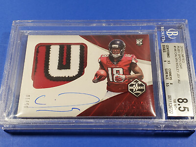 #ad 2018 LIMITED CALVIN RIDLEY RED ROOKIE AUTO PATCH SIGNATURE SIGNED SP #10 BGS 8.5 $99.99