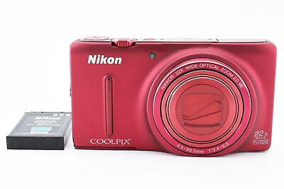 #ad Nikon Digital Camera COOLPIX S9500 18.1 MP Red From Japan $173.28