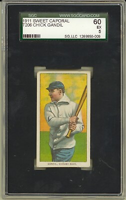 #ad 1909 T206 CHICK GANDIL Chicago White Sox Black Sox SGC 5 $700.00