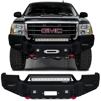 #ad Vijay For 2007 2013 GMC Sierra 1500 Front Bumper with Winch Plate and Lights $789.97