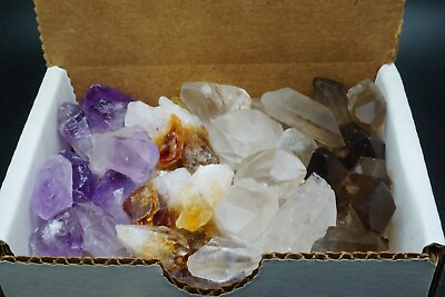 #ad Crystal Points Collection 1 2 LB Amethyst Citrine Clear Smoky Quartz Points $14.21
