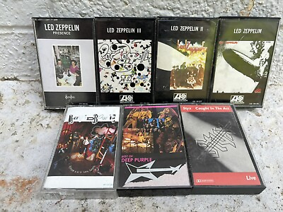 #ad Led Zeppelin Cassette Tapes Lot Of 7 Classic Rock Deep purple David Bowie Styx $34.99