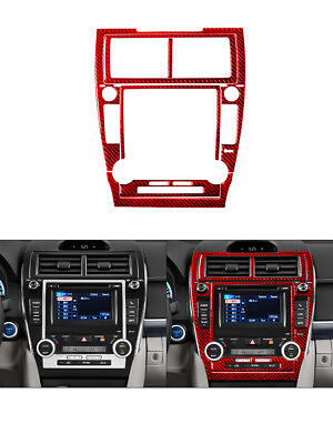 #ad 6X Red Carbon Fiber Center Control Panel Trim Cover For Toyota Camry 2012 2014 B $76.62