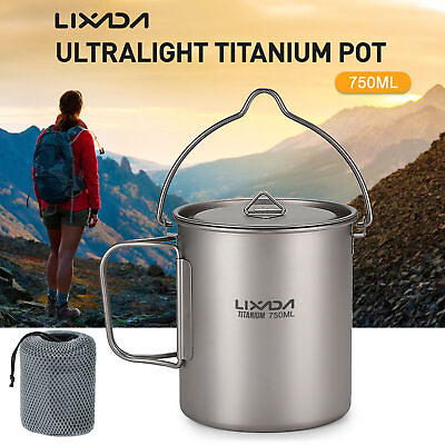 #ad #ad Lixada 750ml Titanium Pot Ultralight Water Mug With Lid And Foldable Handle I8U0 $20.49