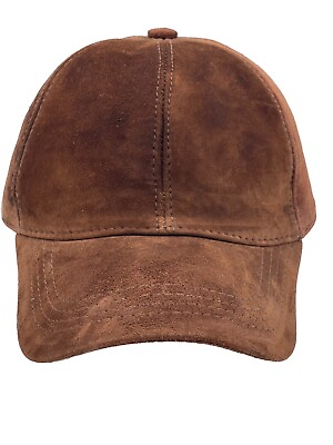 #ad Leather Hat Lambskin Suede Leather Baseball Cap Hat Biker Trucker Dad Hat $24.99