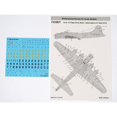 #ad FOXBOT 72 032 Scale 1:72 Decals Stencils for B 17 Flying Fortress for model kit $10.14