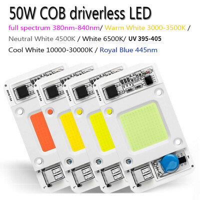 #ad 10PCS 50W COB LED chip driverless Light Full Spectrum Warm Neutral White RGB UV $57.71