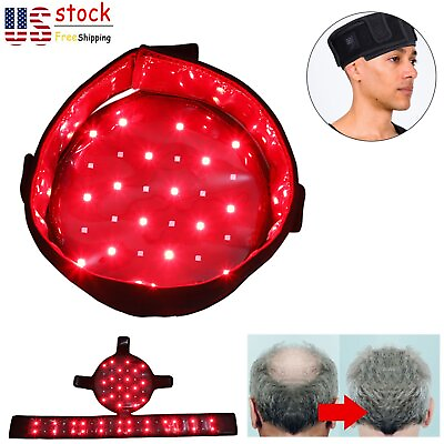 #ad new Infrared Red Light Therapy Cap Hair Regrowth Treatment Hair Loss Helmet Hat $48.99