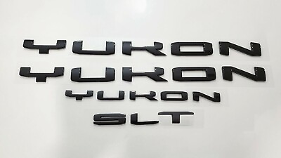 #ad 4x Kit Letters Emblem Door Rear Nameplate for 2021 2023 Yukon SLT XL Gloss Black $49.58